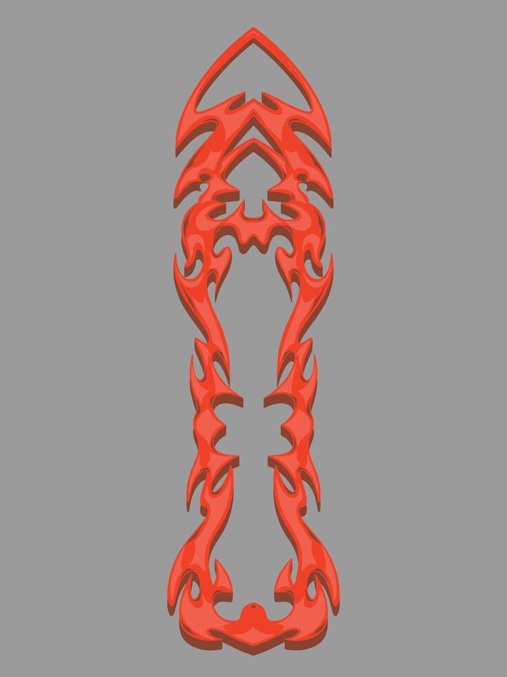 Red Decorative with Abstract Design vector