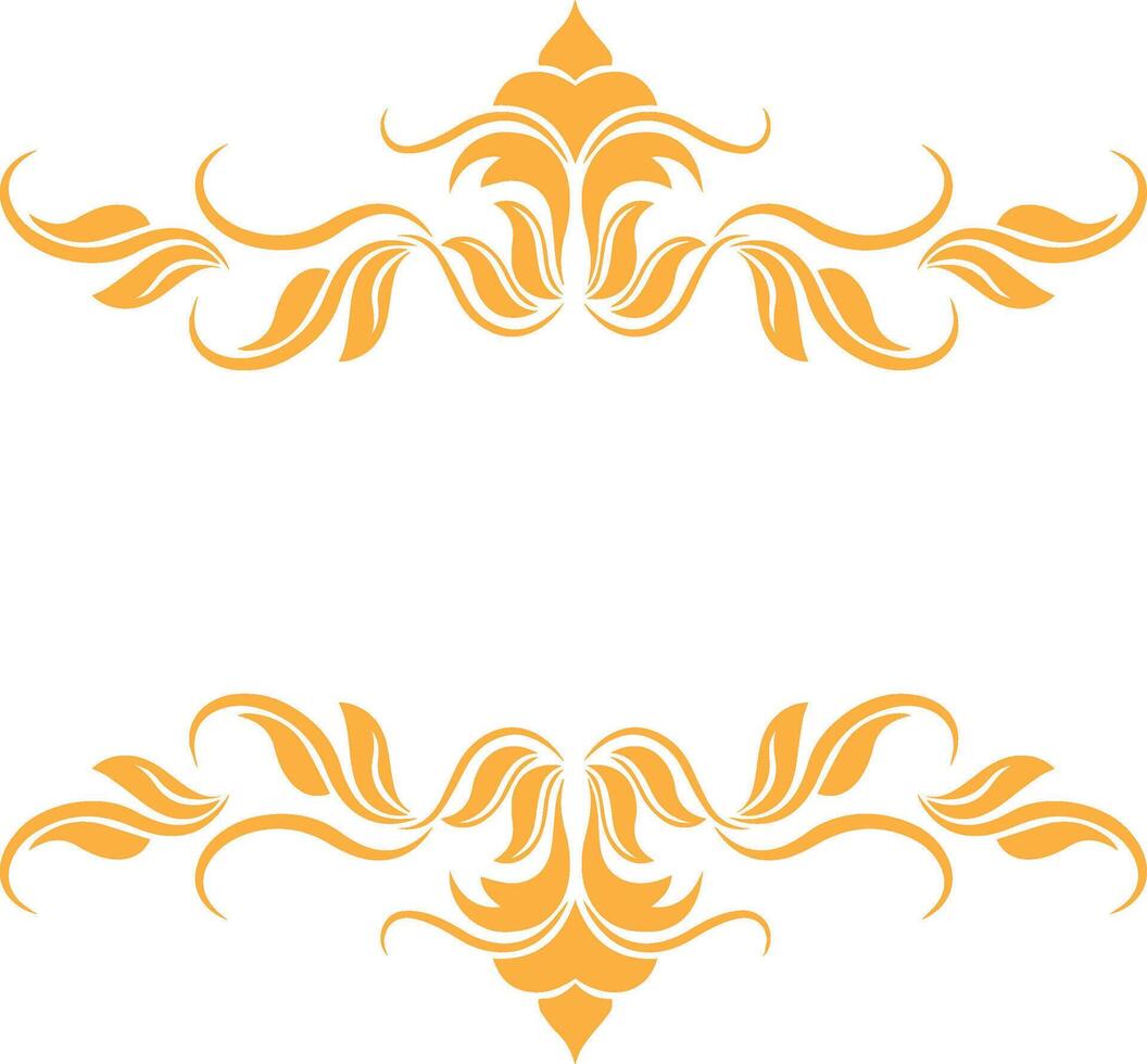An ornate frame with a yellow border vector