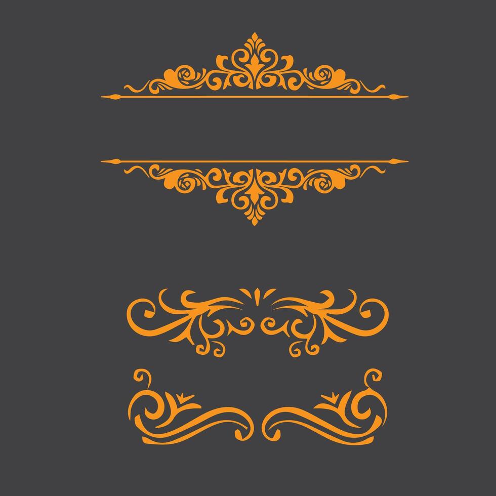 Set of vintage ornamental borders and frames vector