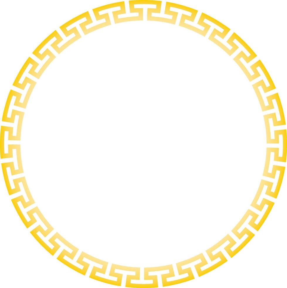 A circular frame with a yellow border vector