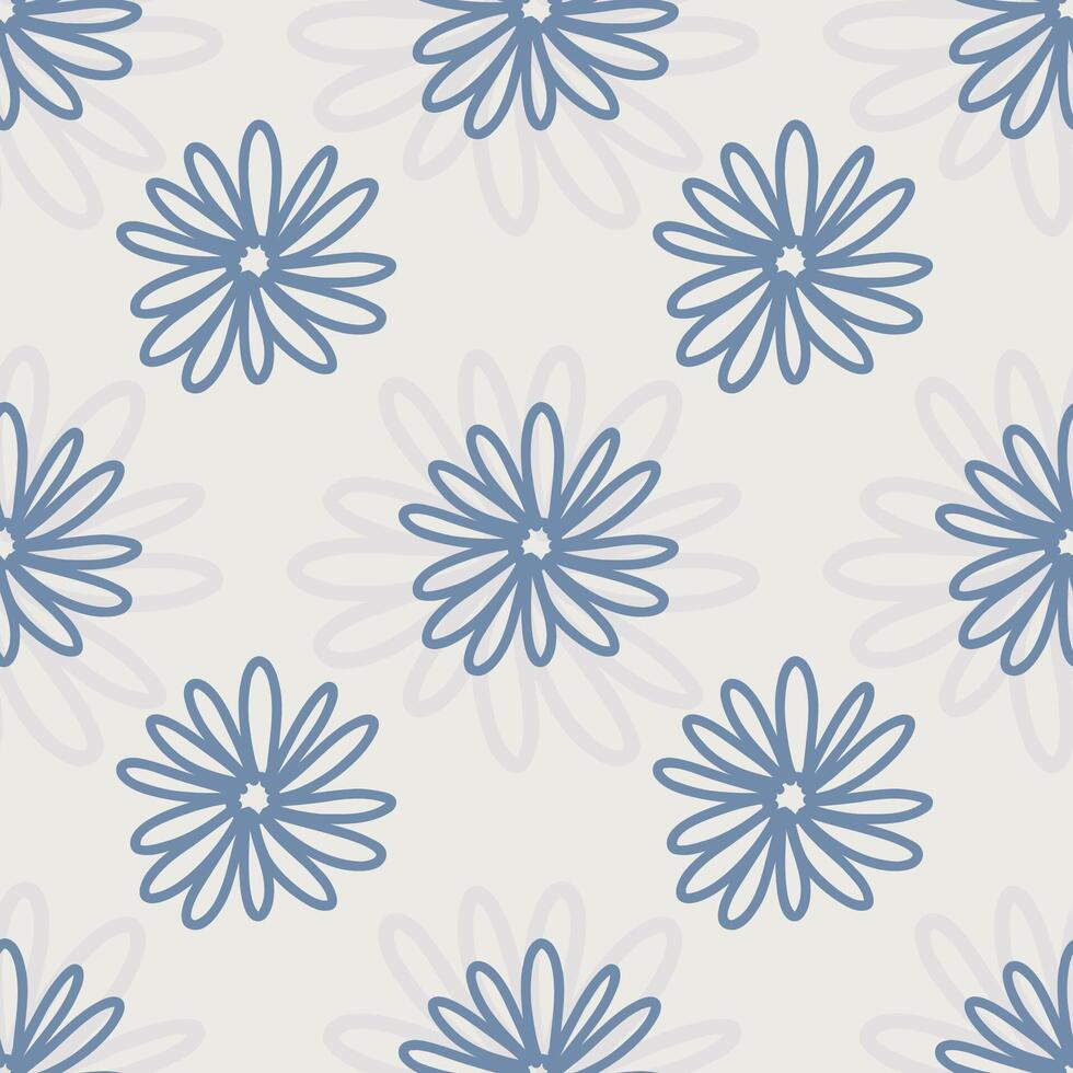 Beautiful and small spring colorful pastel-colored flowers, leaves, twigs. Pattern. vector