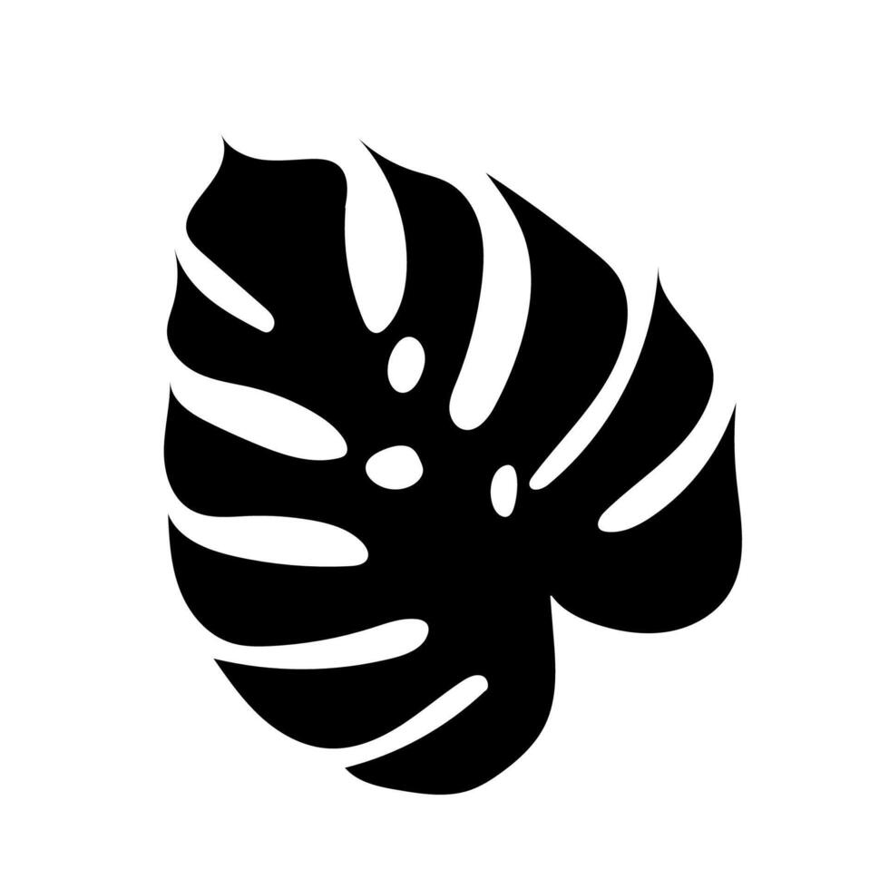 Various black leaves arranged in an artistic flat design showcasing tropical flora and natural beauty vector