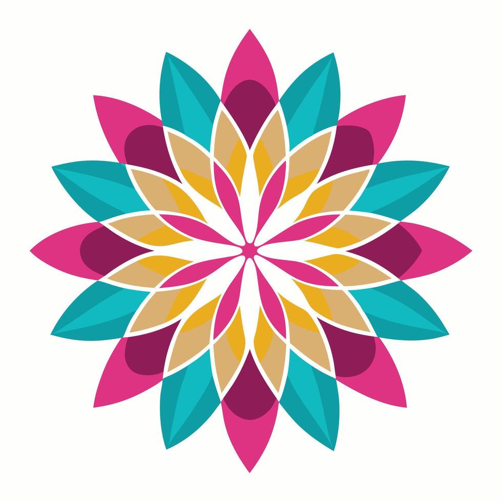 abstract petals forming a radial floral pattern. vector