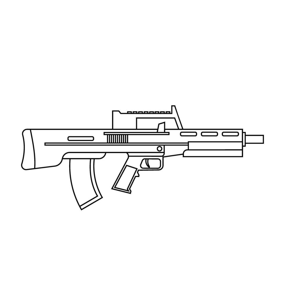 Submachine gun icon. Weapon symbol stock illustration. vector