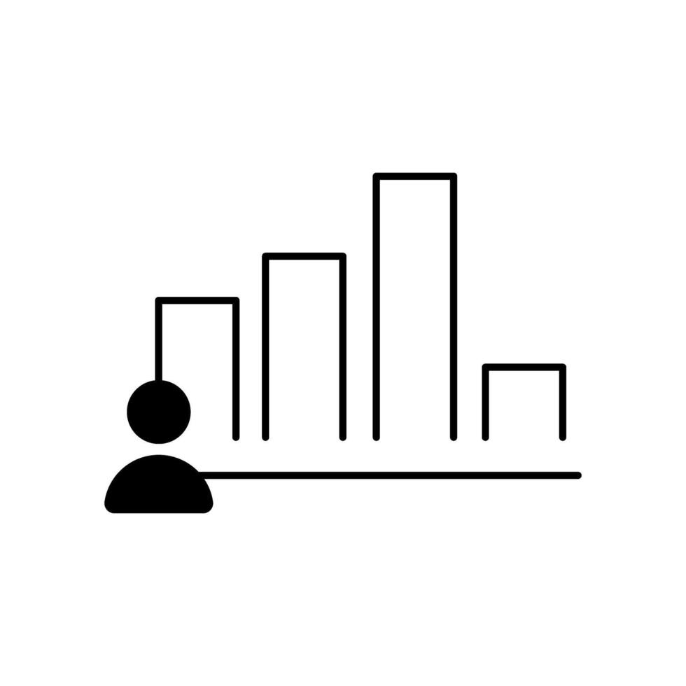 Businessman and bar chart icon. Flat style EPS 10. vector