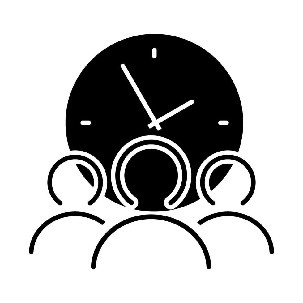 Time management black icon. concept illustration, glyph symbol, flat sign. vector