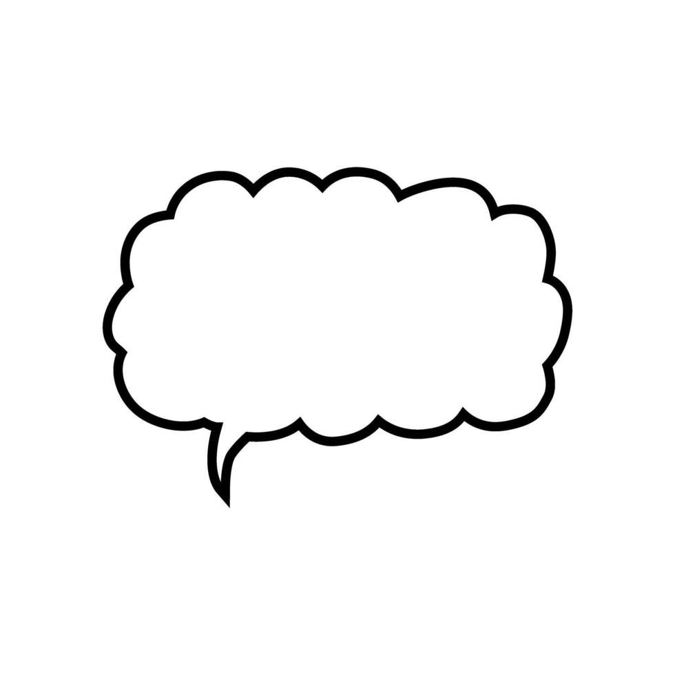 speech bubble icon in white background, line detail style, illustration sign. vector
