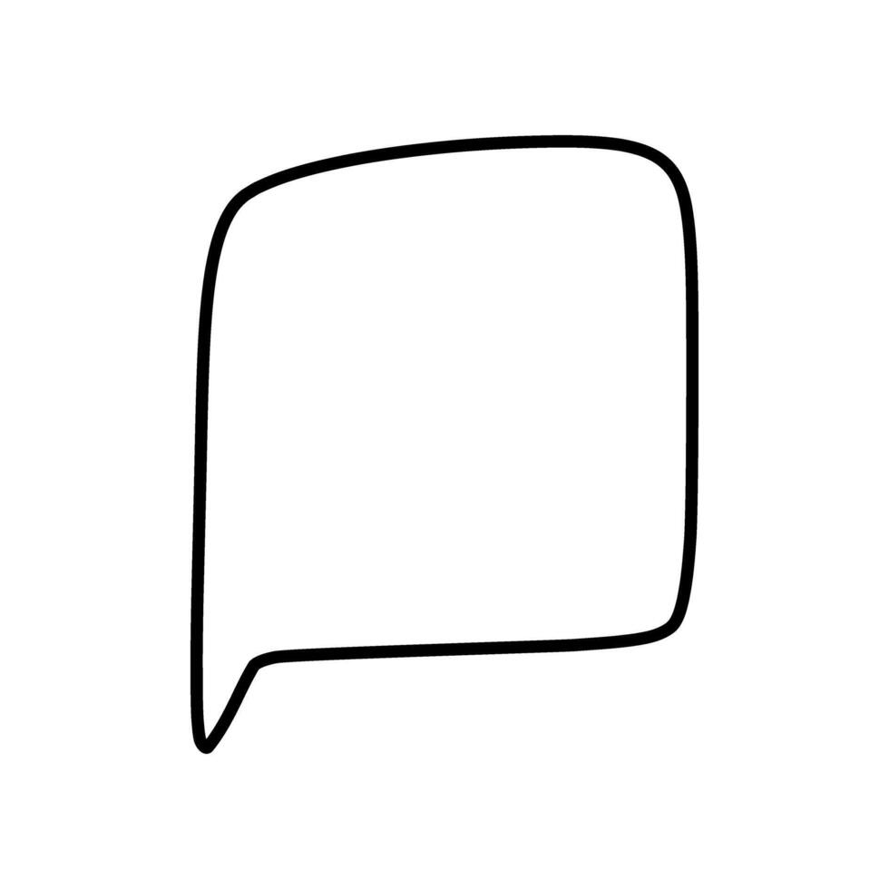 Hand drawn speech bubble in doodle style. illustration. vector