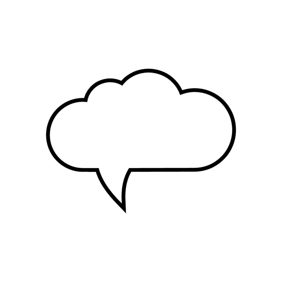 speech bubble icon over white background, line detail style, illustration. vector