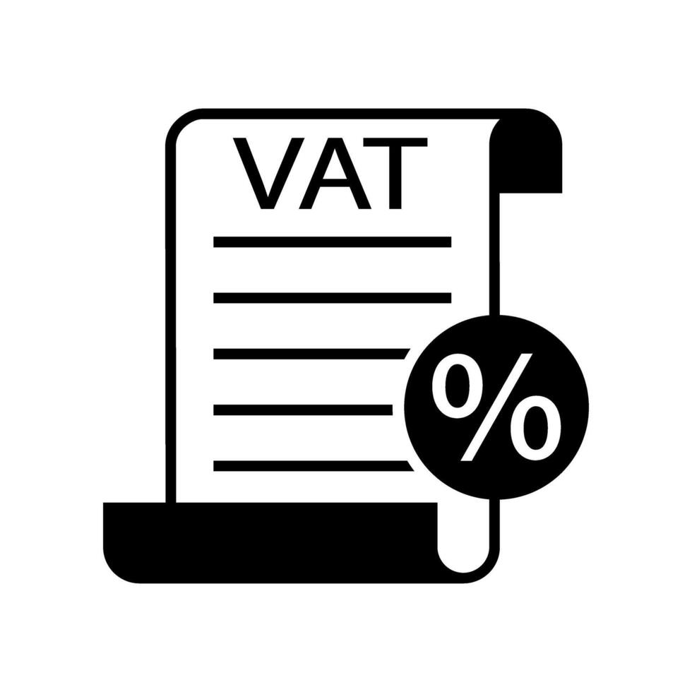 VAT icon, concept illustration, glyph symbol, flat sign. vector