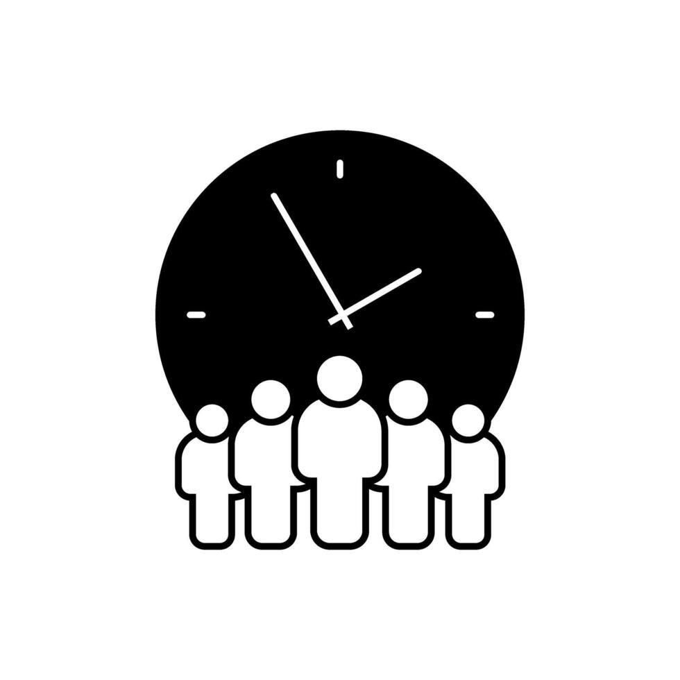 Time management icon. concept illustration, glyph symbol, flat sign. vector
