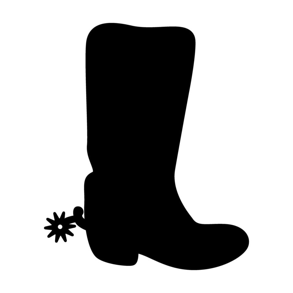 silhouette of cowboy boots icon over white background, illustration vector