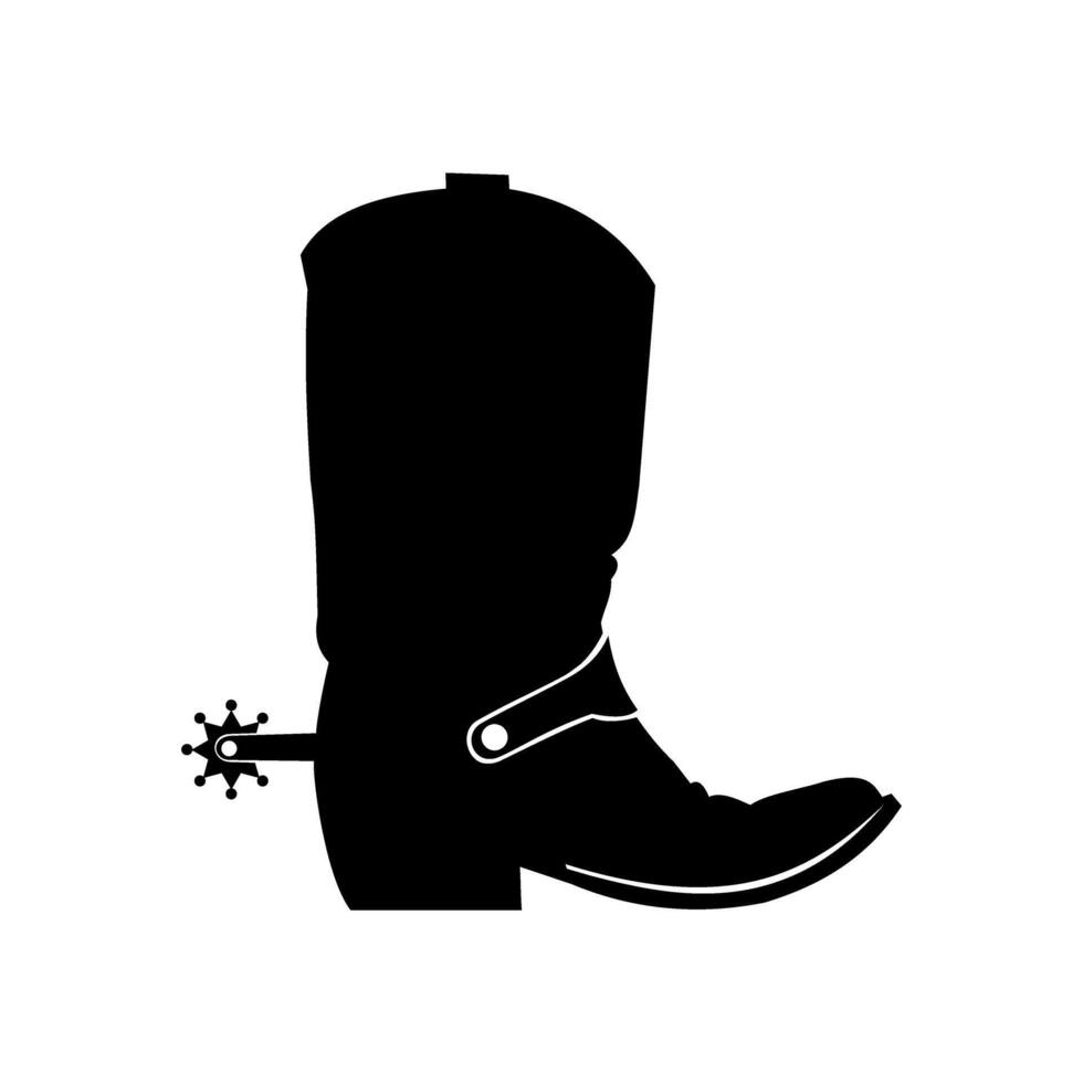 Cowboy boot silhouette isolated on white background. Cowboy boot icon. Cowboy boot icon vector
