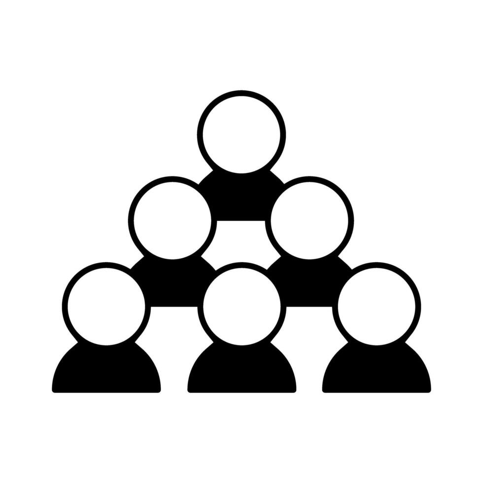 Teamwork icon group of people in a flat color glyph pictogram illustration vector