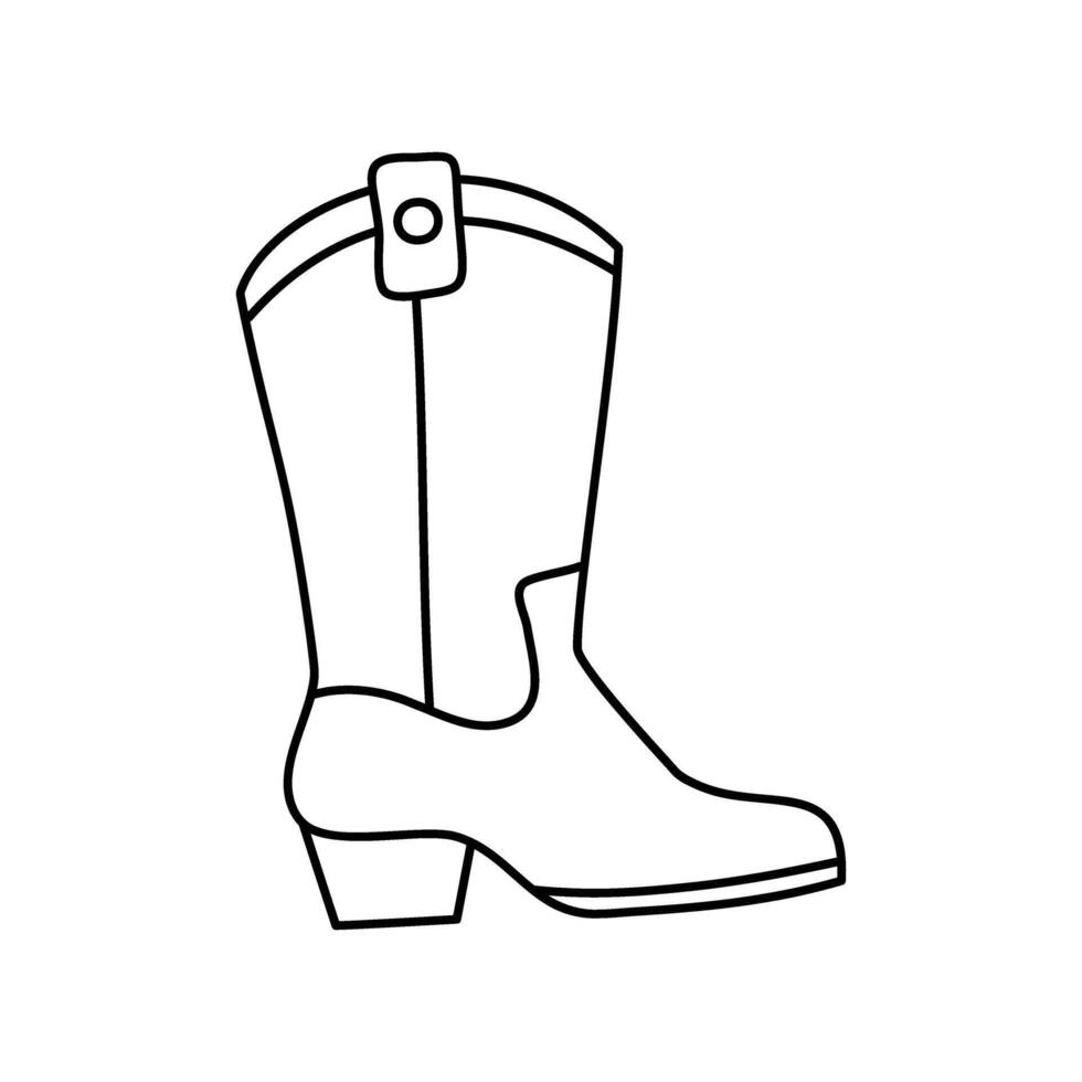 cowboy boots icon over white background, line style, illustration vector