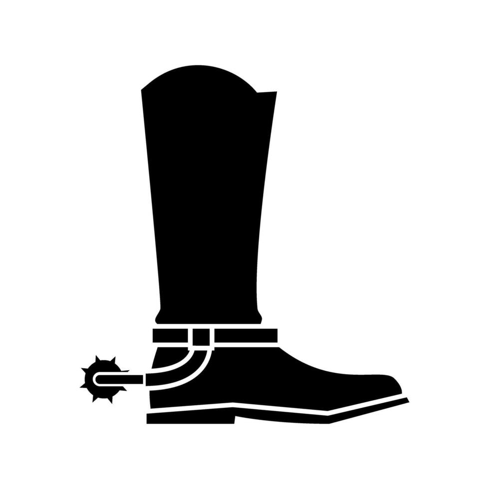 Cowboy boot icon. Black silhouette on white background. illustration. vector