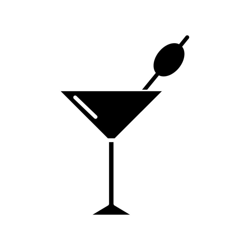 Cocktail icon, illustration. Flat design style. Cocktail icon vector