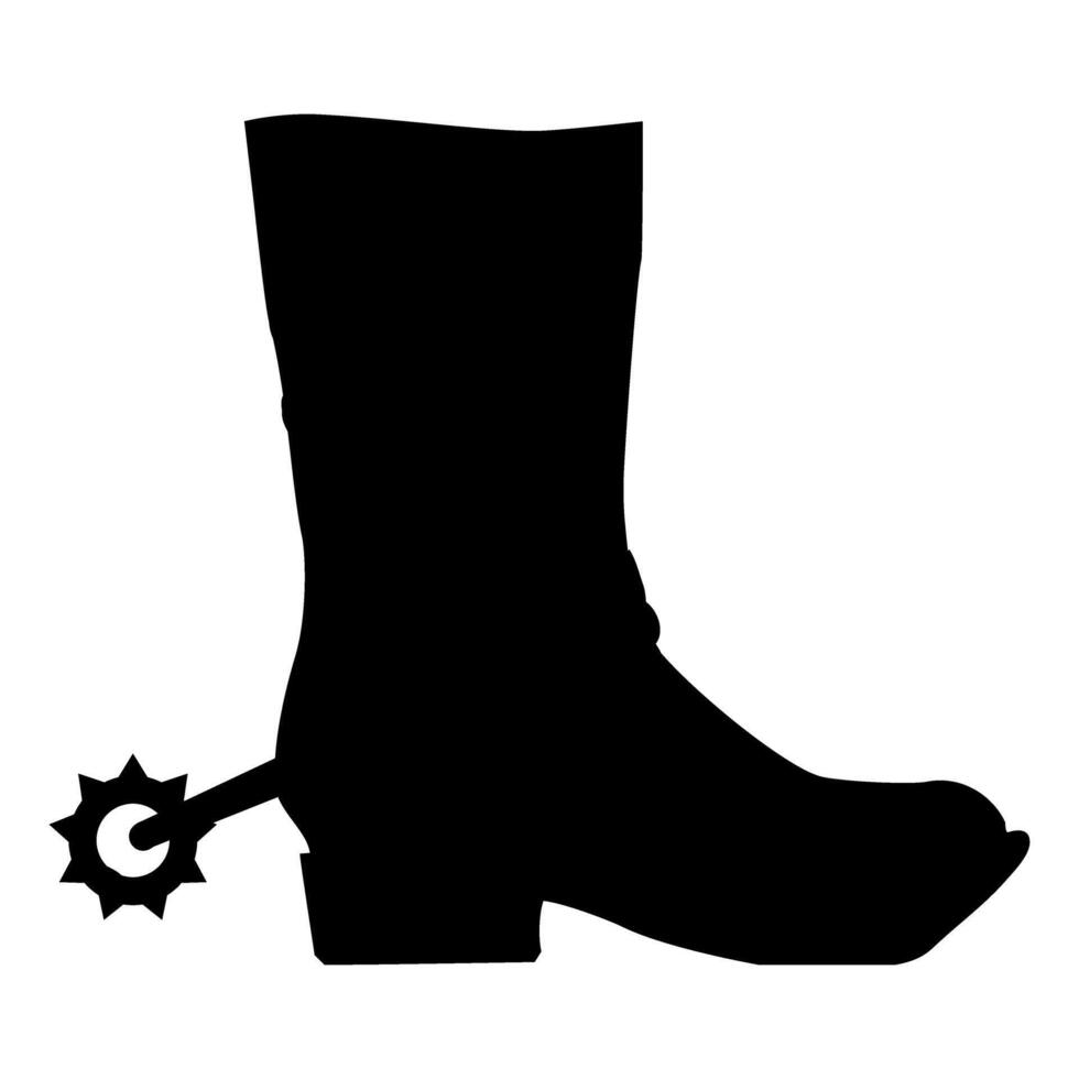 Cowboy boot silhouette isolated on a white background. illustration. vector