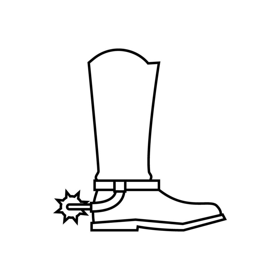 cowboy boot icon over white background, line style, illustration vector