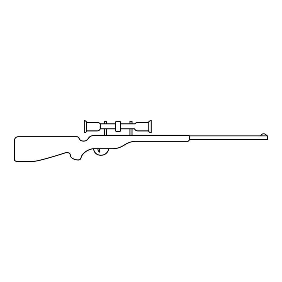 Sniper rifle icon. Outline illustration of sniper rifle icon for web vector