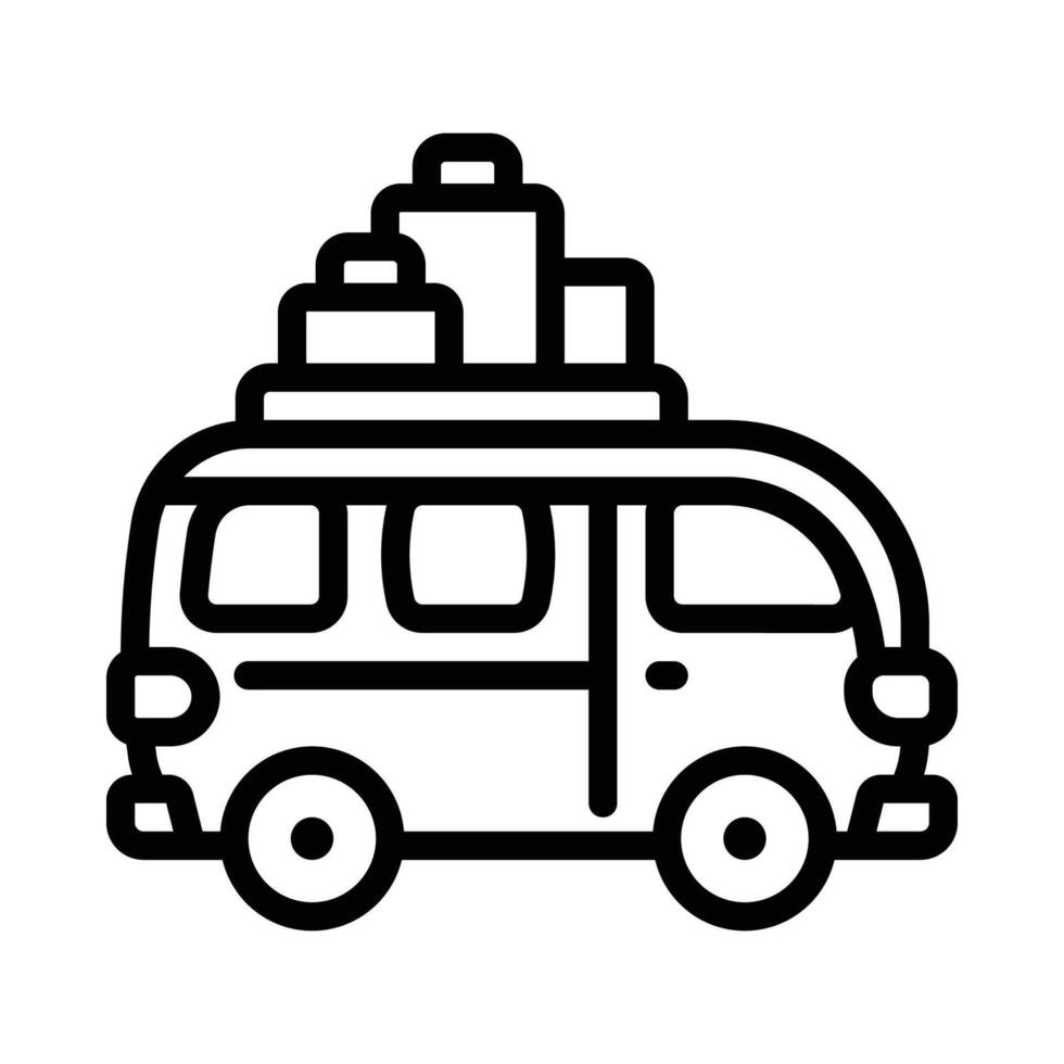 Travel Van Icon Illustration. vector