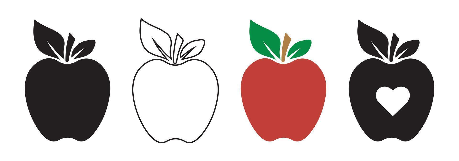 Black and red apple vector