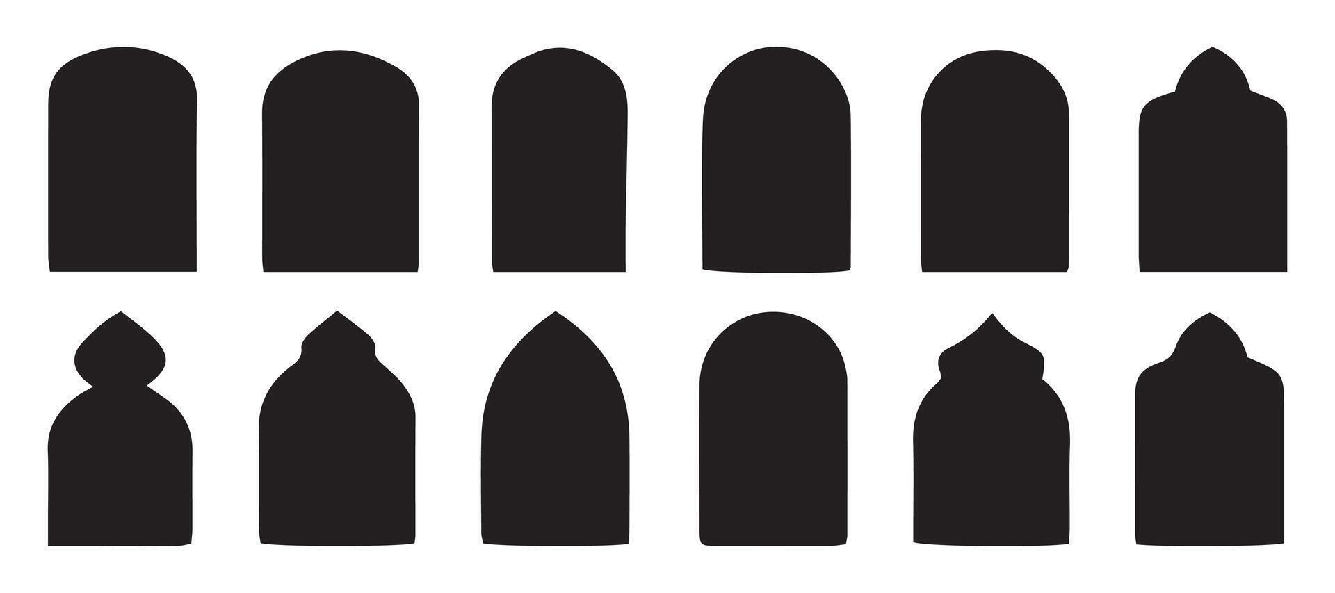 Mosque gate. Islamic arabesque pattern. Arabian muslim shape vector