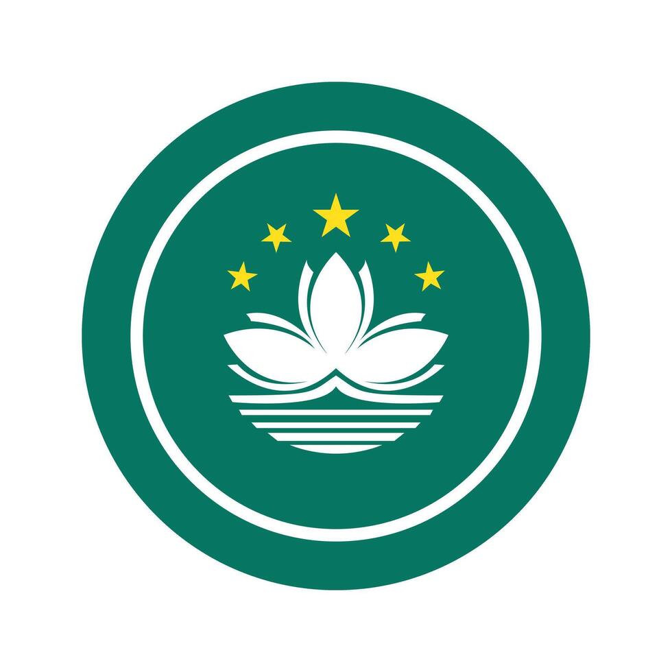 Round flag of Macau. vector