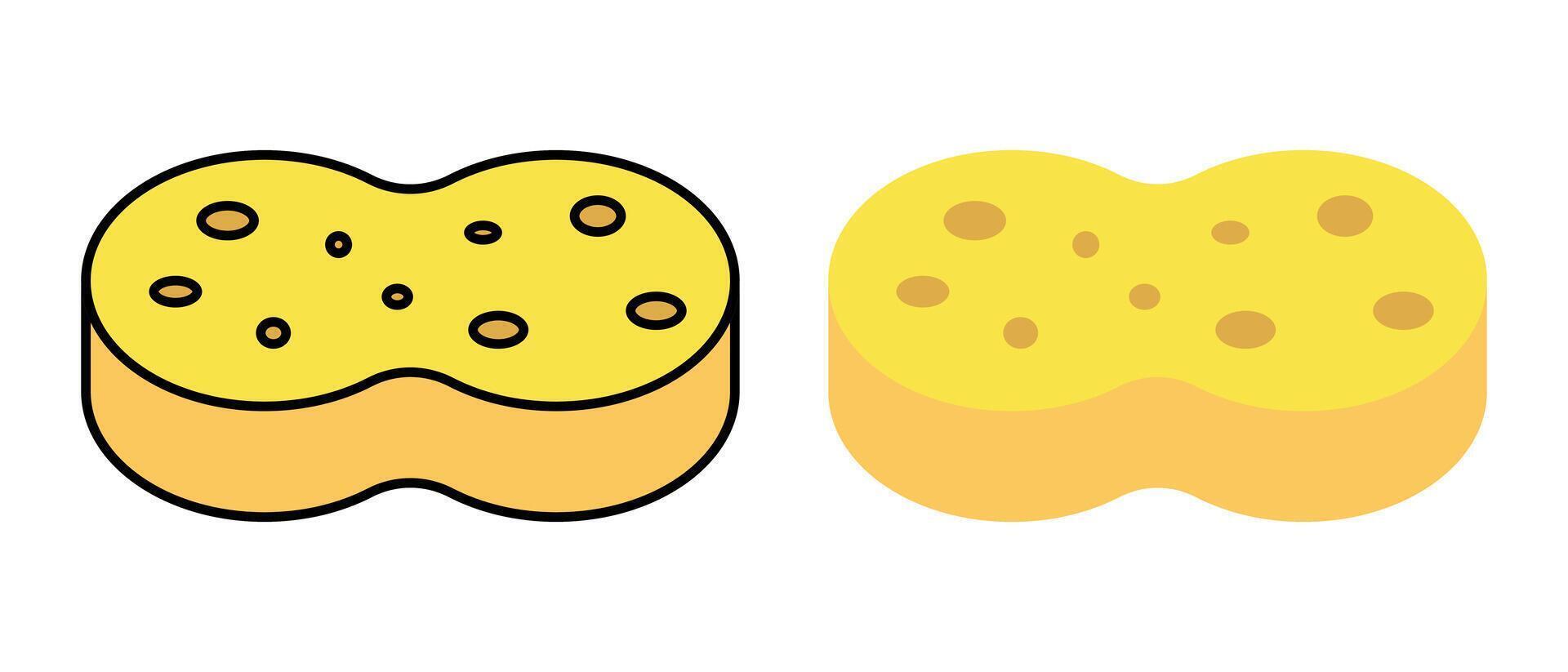 Cleaning sponge icon set. vector
