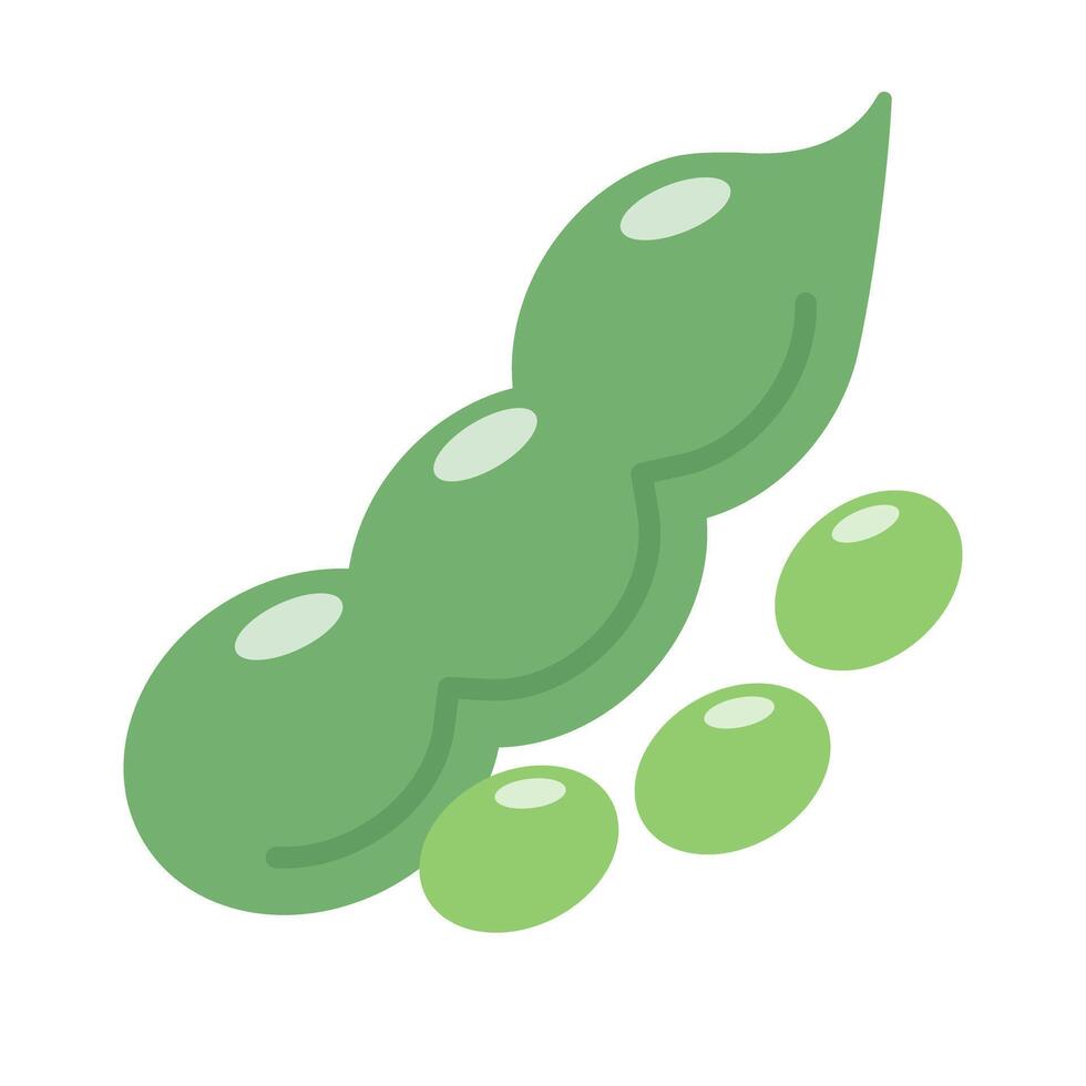 Cute edamame and beans icon. vector