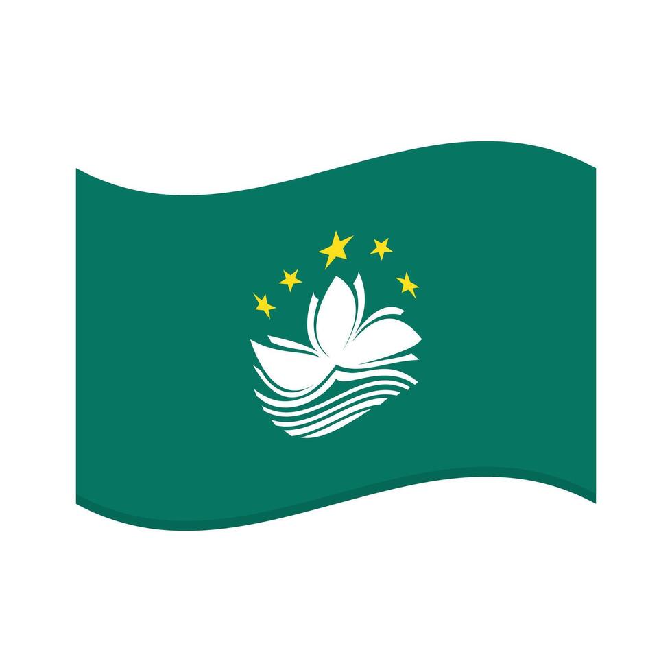 Waving Flag of Macau. vector