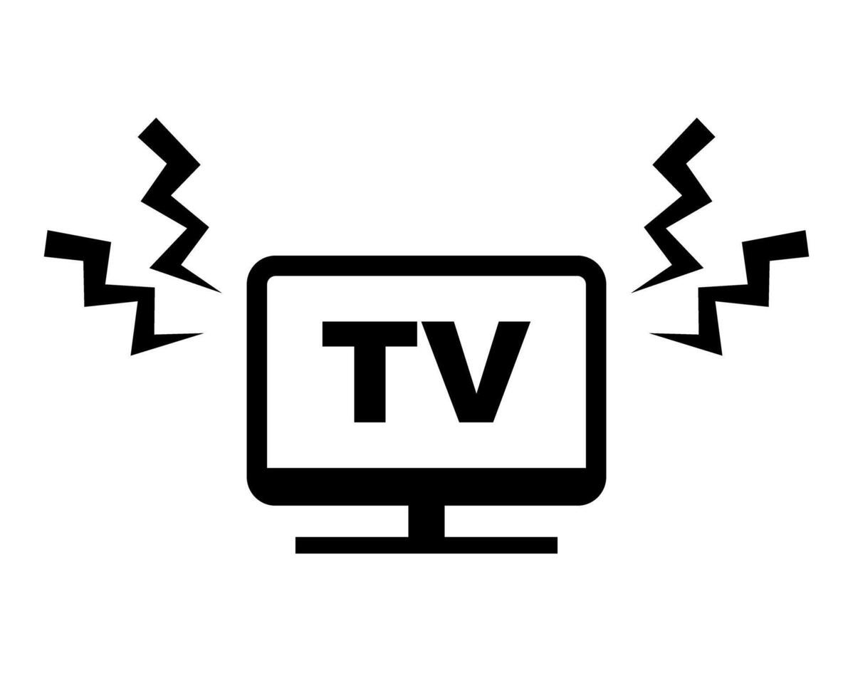 TV noise silhouette icon. vector