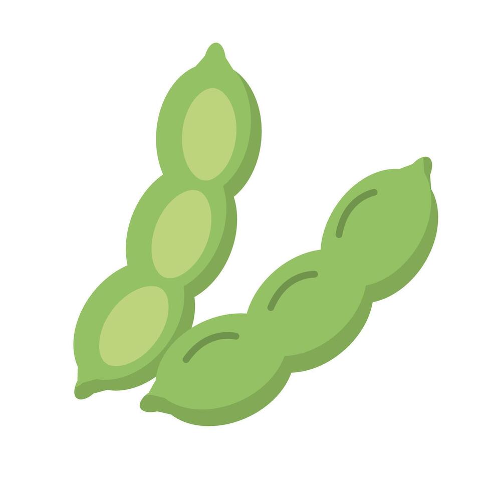 Fresh edamame Cross-section Icon. vector