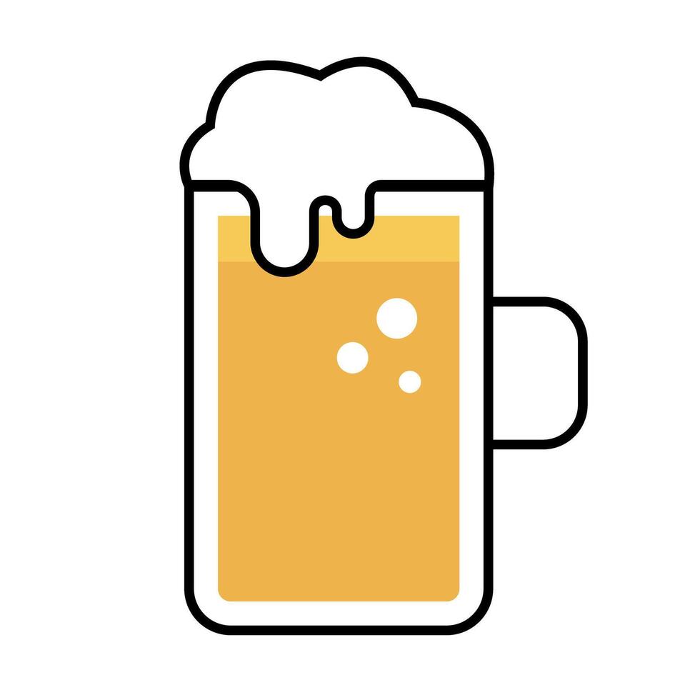 Flat design beer mug icon. vector