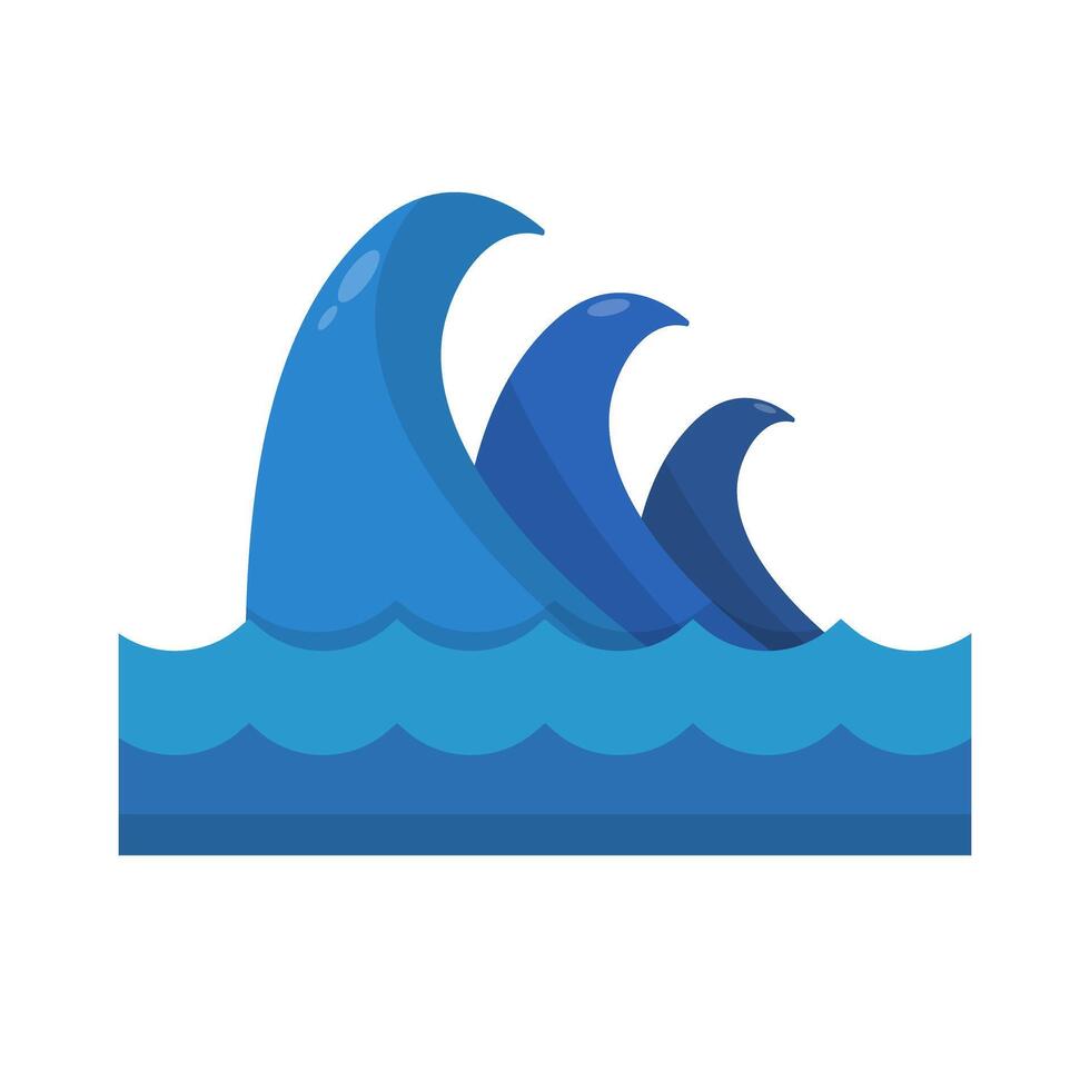 Blue dynamic tsunami icon. vector