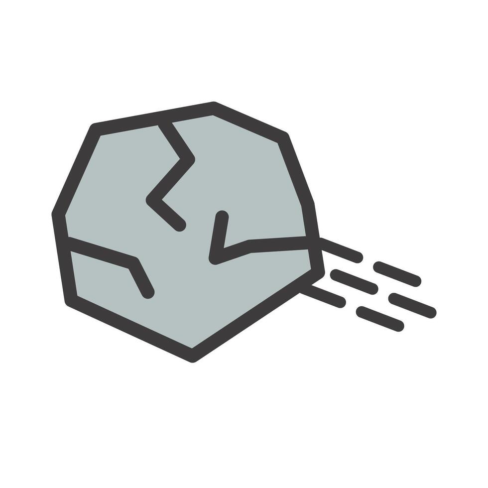 Flat design stone throwing icon. vector