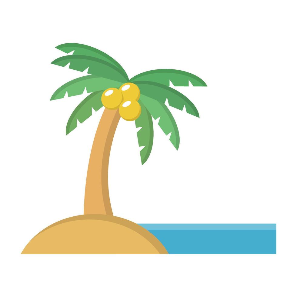 Flat design beach icon. vector