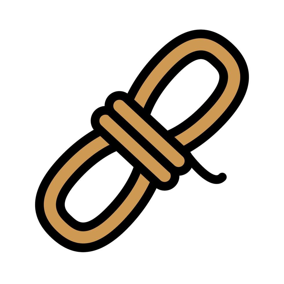Knotted thick rope icon. vector