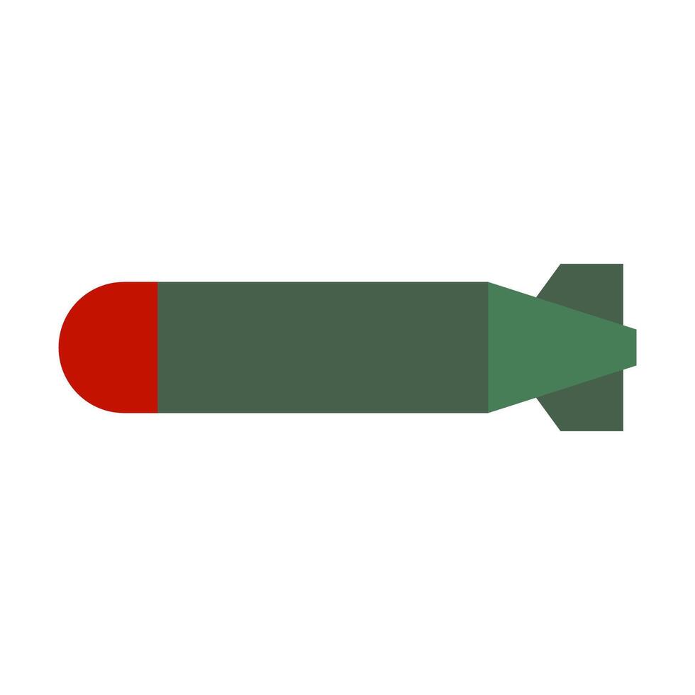 Flat design torpedo icon. vector