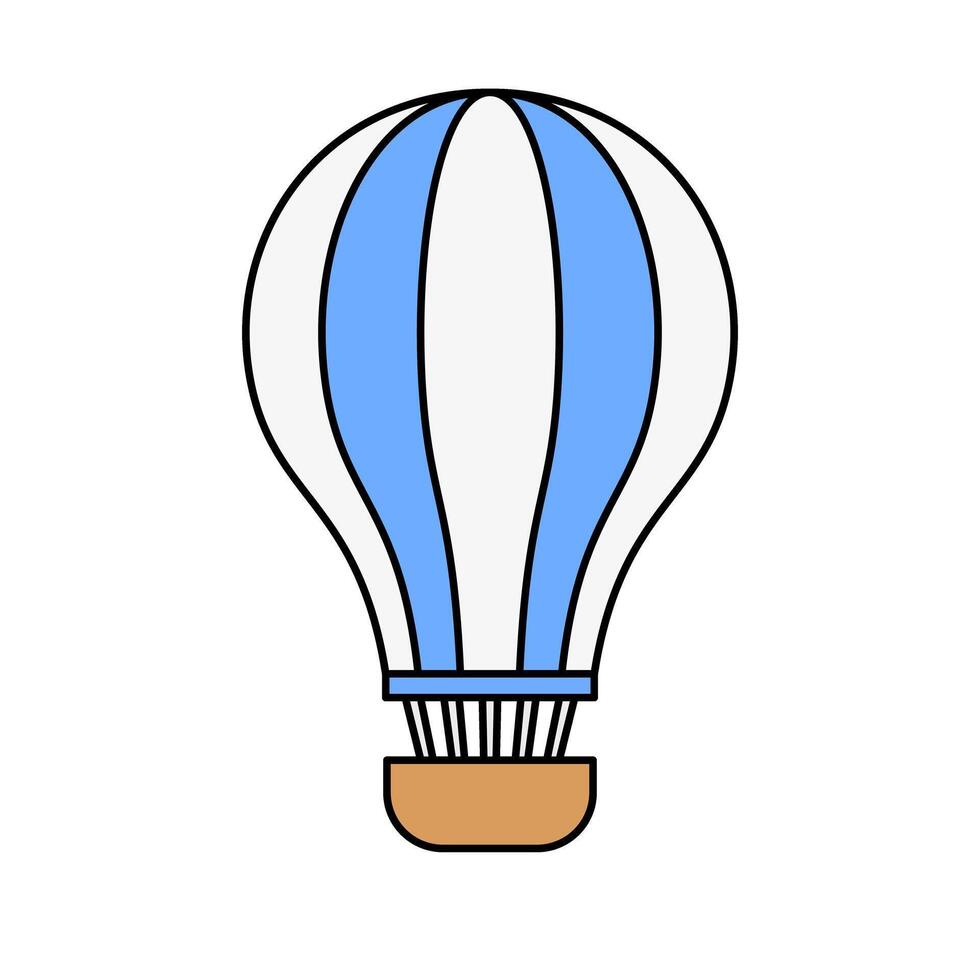 Blue hot air balloon icon. vector