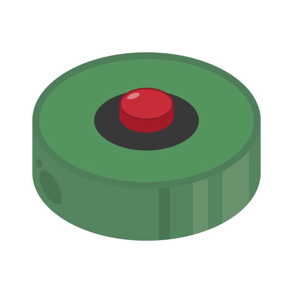 Green Land Mine Icon. vector
