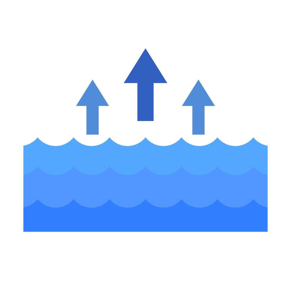 Flat design high tide icon. vector