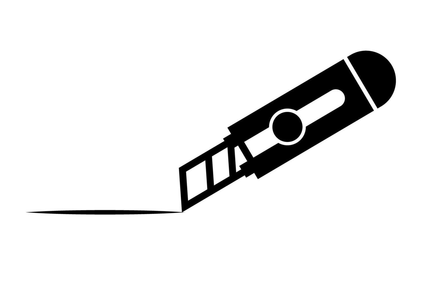 Utility Knife cut silhouette. vector