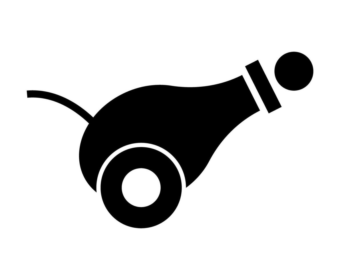 Cannon and cannonball silhouette. vector