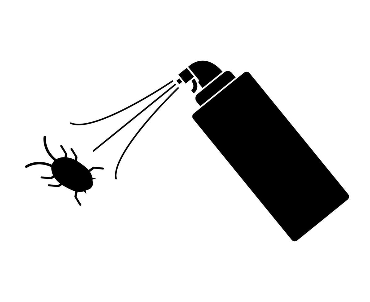 Silhouette of insecticide spraying against pest. vector