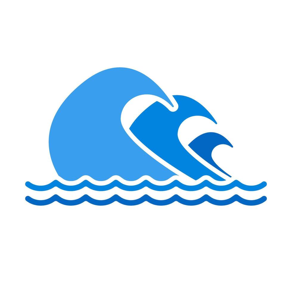 Tsunami icon. Powerful ocean wave icon. vector