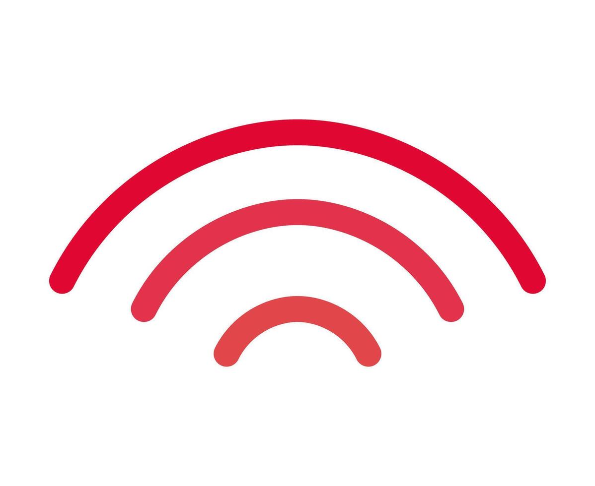 Red infrared signal wave icon. vector