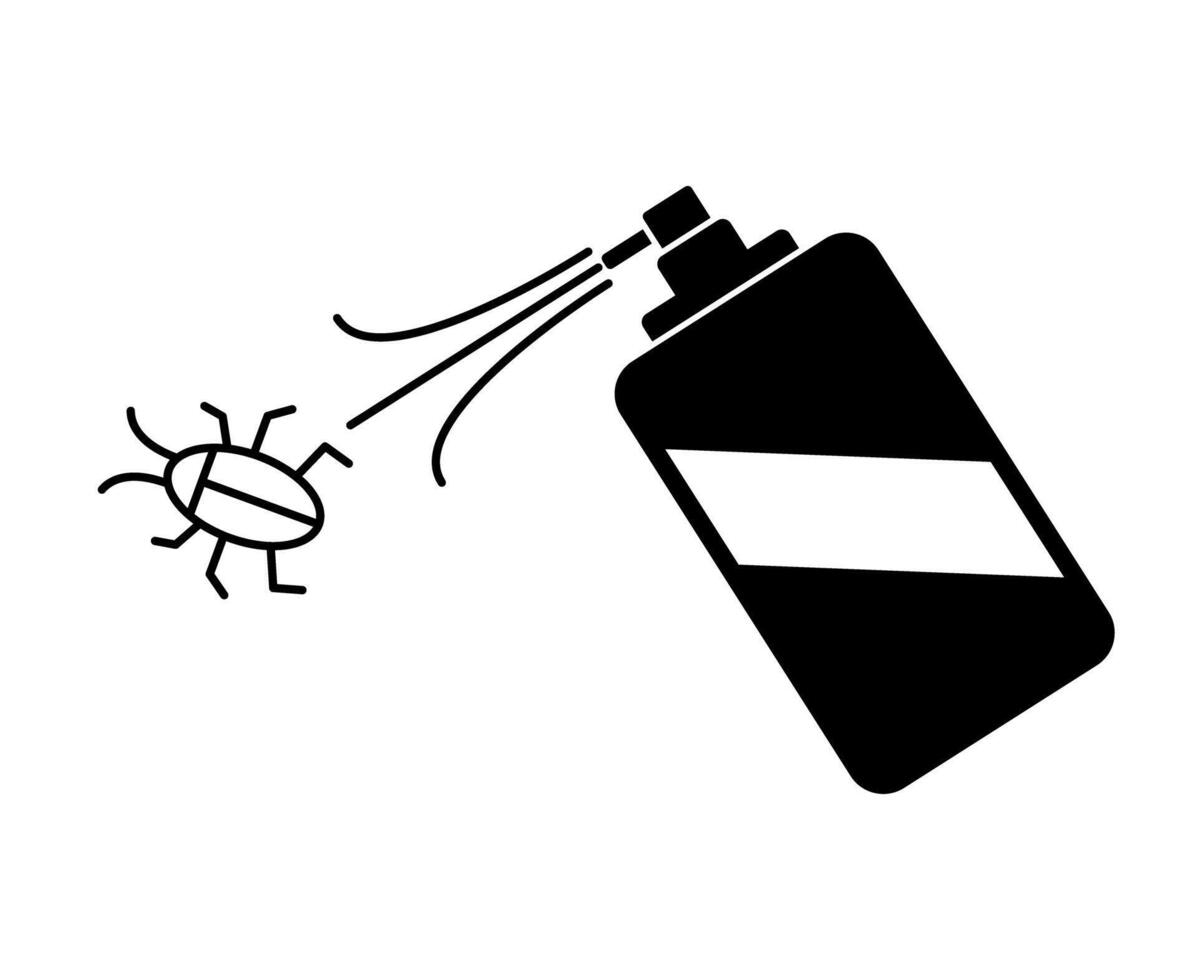 Insecticide spray target pest silhouette icon. vector