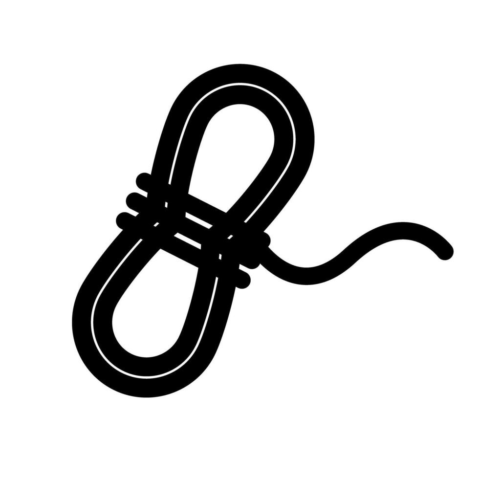 Sturdy rope silhouette icon. vector