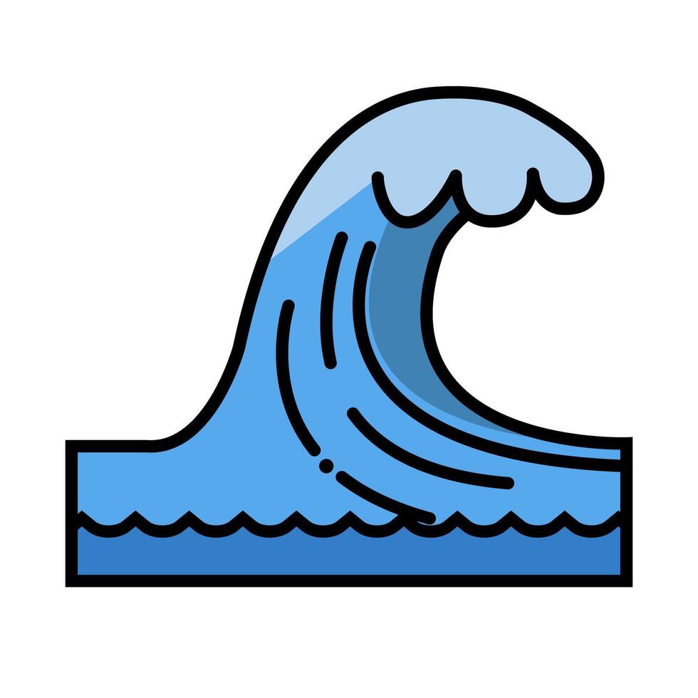 Tsunami icon. Ocean high wave icon. vector